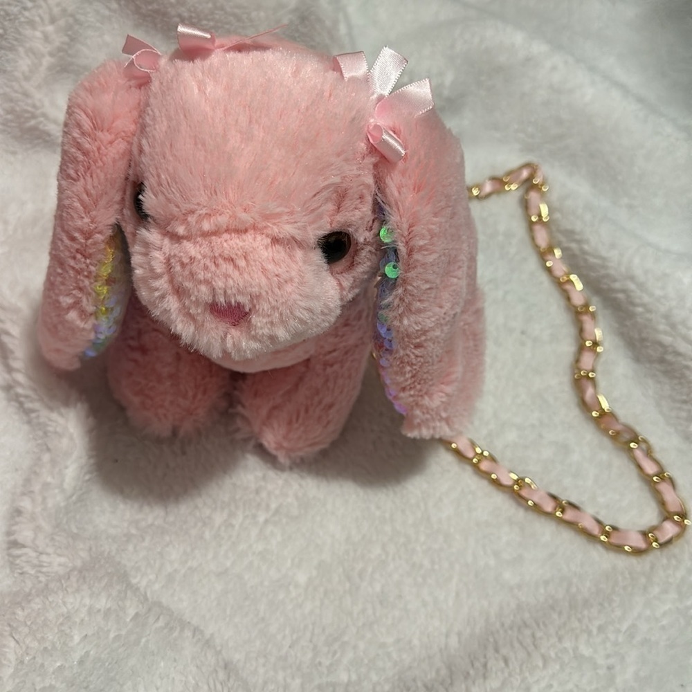 Pink Bunny with Rainbow Sequins Children’s Purse